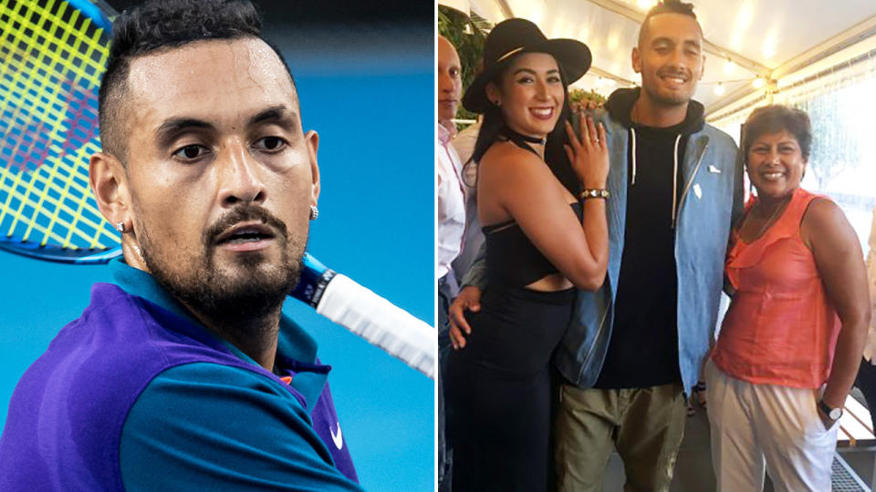 Nick Kyrgios, pictured here at Melbourne Park ahead of the Australian Open.