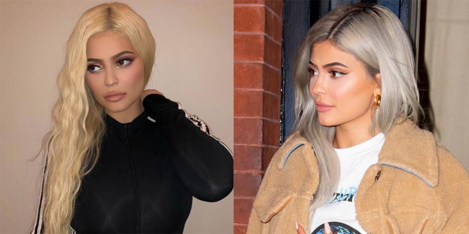 <p>Kylie changes her hair almost as much as she changes her lipstick. In the past two months, she's gone from black, to pink, to blonde, and now, Ky's rocking a grandma chic hue we all wish we could pull off. She flaunted steel gray strands at Travis Scott's concert and hunny, she looks great.</p>