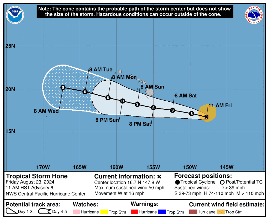 Tropical Storm Hone, Hurricane Gilma See projected path of storms