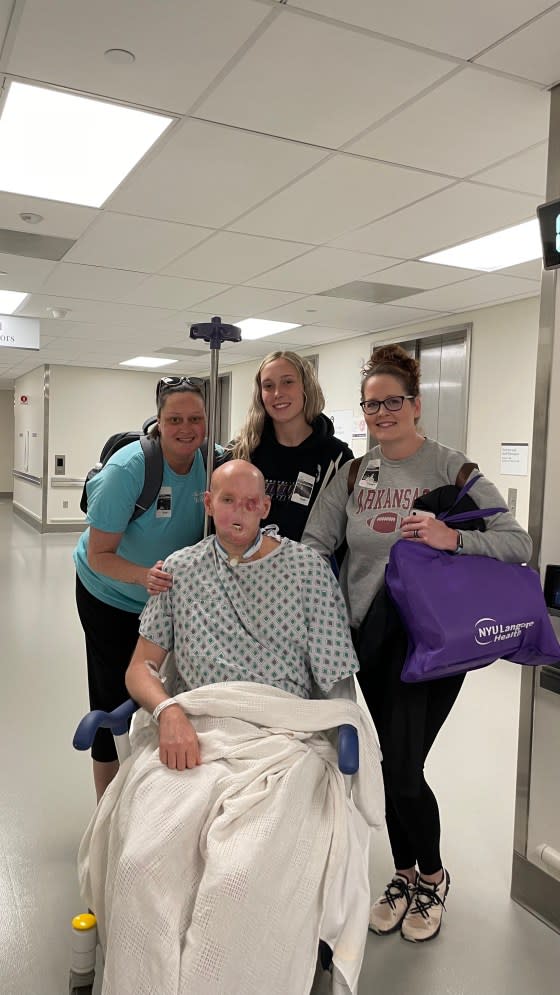 Aaron James with his family before surgery.<span class="copyright">Courtesy James Family</span>