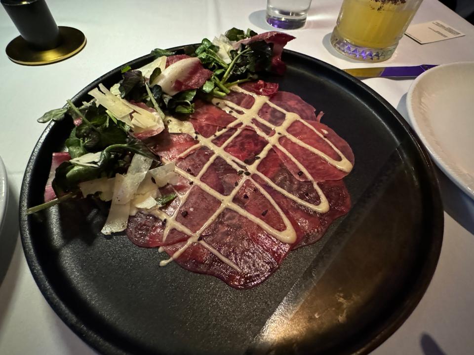 beet carpaccio dish from divan restaurant