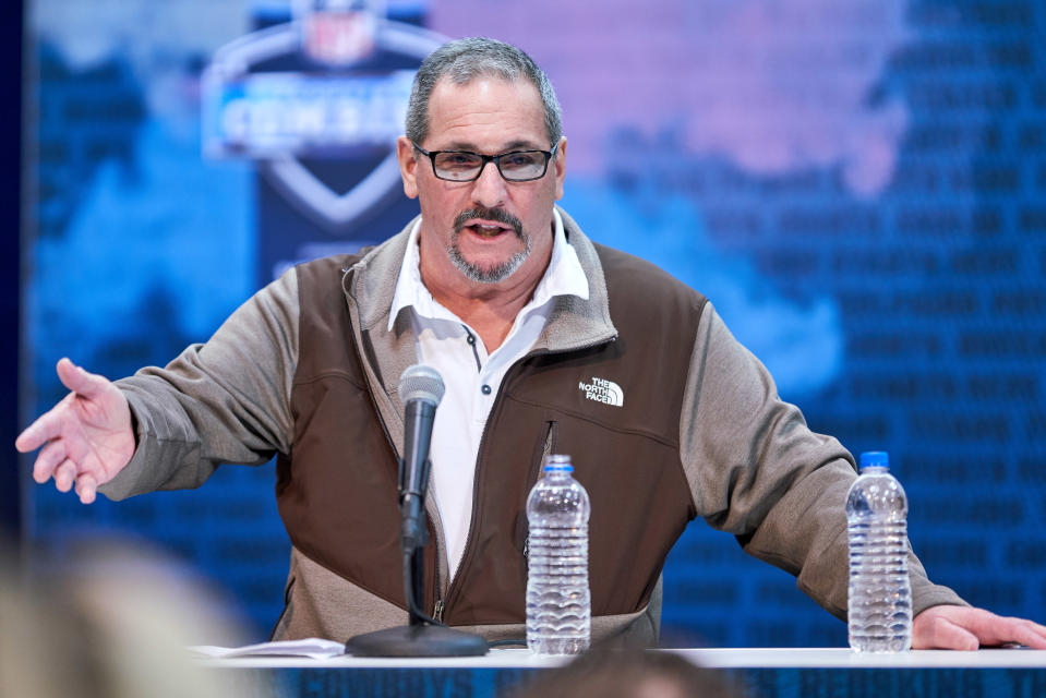 New York Giants general manager Dave Gettleman has been one of the most talked-about men in the NFL this offseason. (Getty Images)