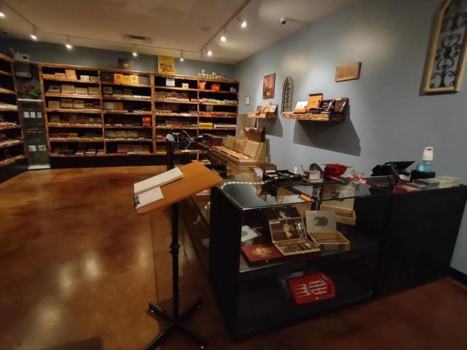 Ash & Barrel’s humidor houses more than 500 premium and ultra-premium cigars.