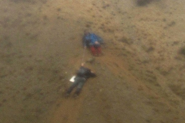 Two walkers cling to cliff after footpath disintegrates