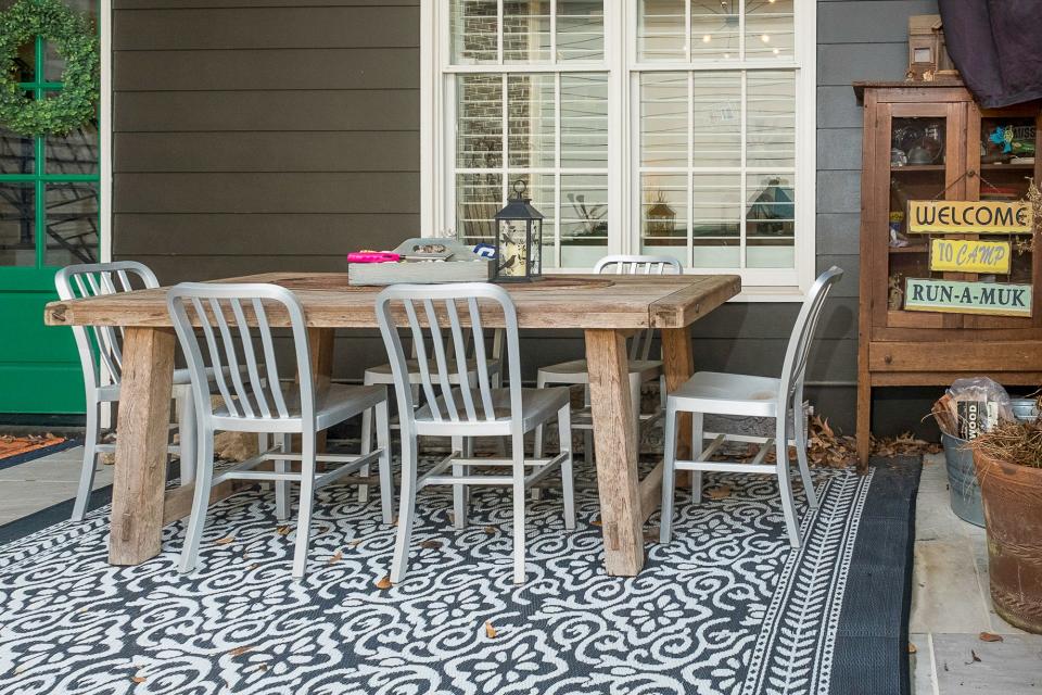 The patio is an ideal place to entertain outdoors.