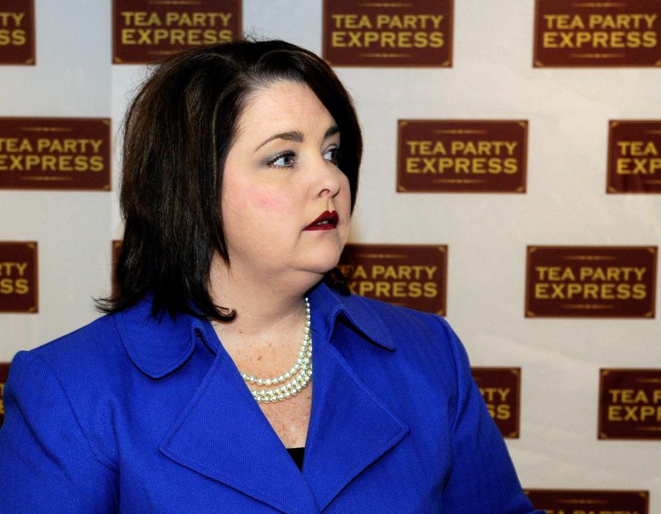 Tea Party Express Chairwoman Amy Kremer watches election results at a Tea Party Express election night party at the Aria Resort & Casino at CityCenter November 2, 2010 in Las Vegas, Nevada.