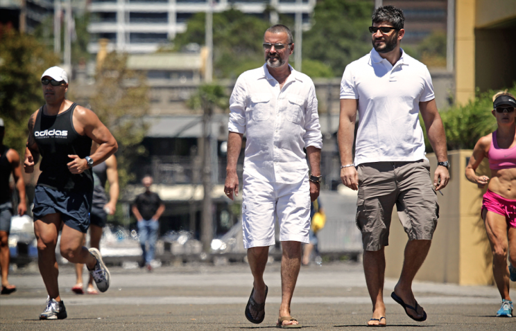 George Michael and Fadi Awaz in Sydney in 2012 (Newspix/REX/Shutterstock)