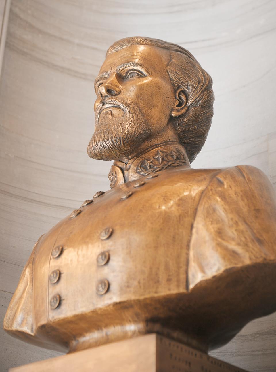 A bust of Nathan Bedford Forrest is on display in Tennessee State Capitol on June 11, 2020.