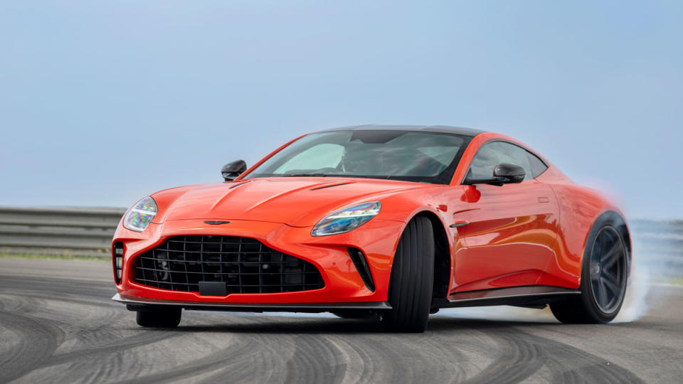 Driving the 2025 Aston Martin Vantage on track.