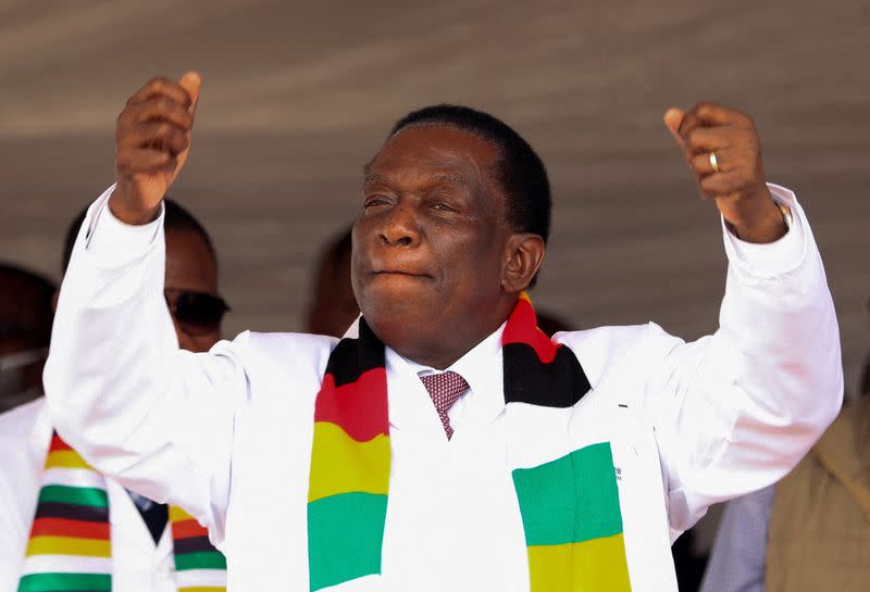 FILE PHOTO: Zimbabwe's President Emmerson Mnangagwa attends the event to commission the Prospect Lithium mine and processing plant in Goromonzi