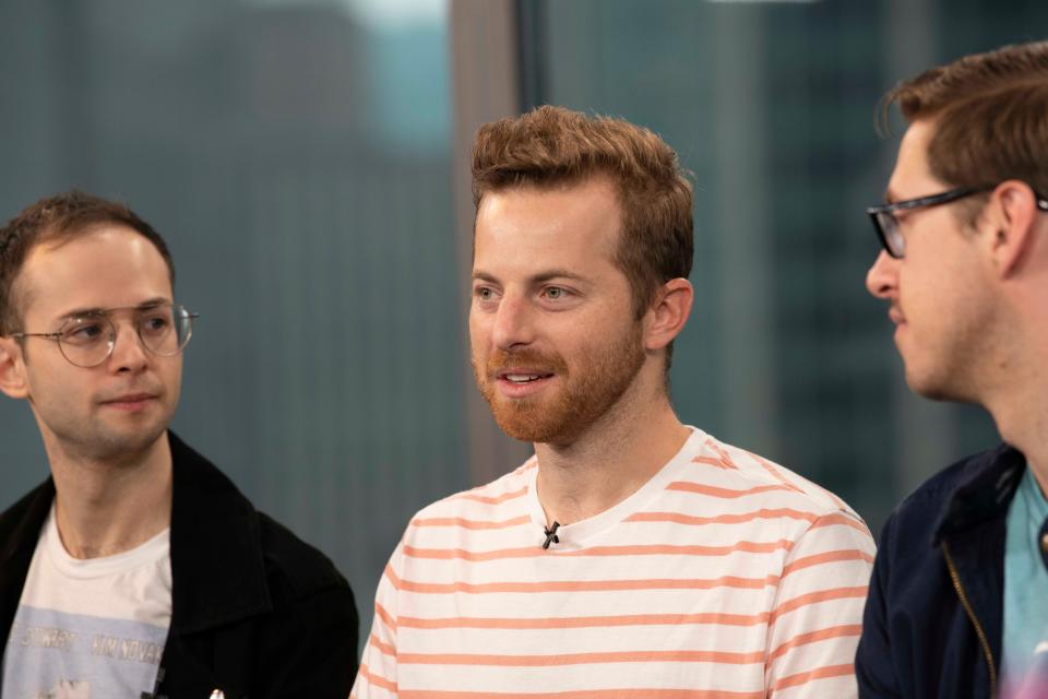 From left to right, YouTube stars Zach Kornfeld, Ned Fulmer and Keith Habersberger visit USA TODAY in 2019 while promoting their book.