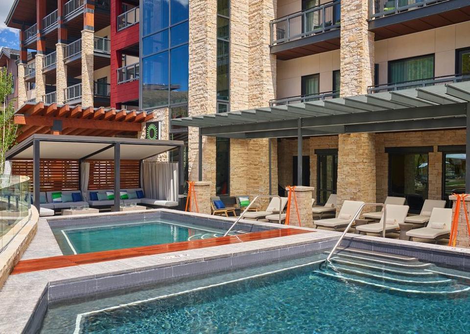 Pool and spa at the Limelight Snowmass in Snowmass Village, Colorado