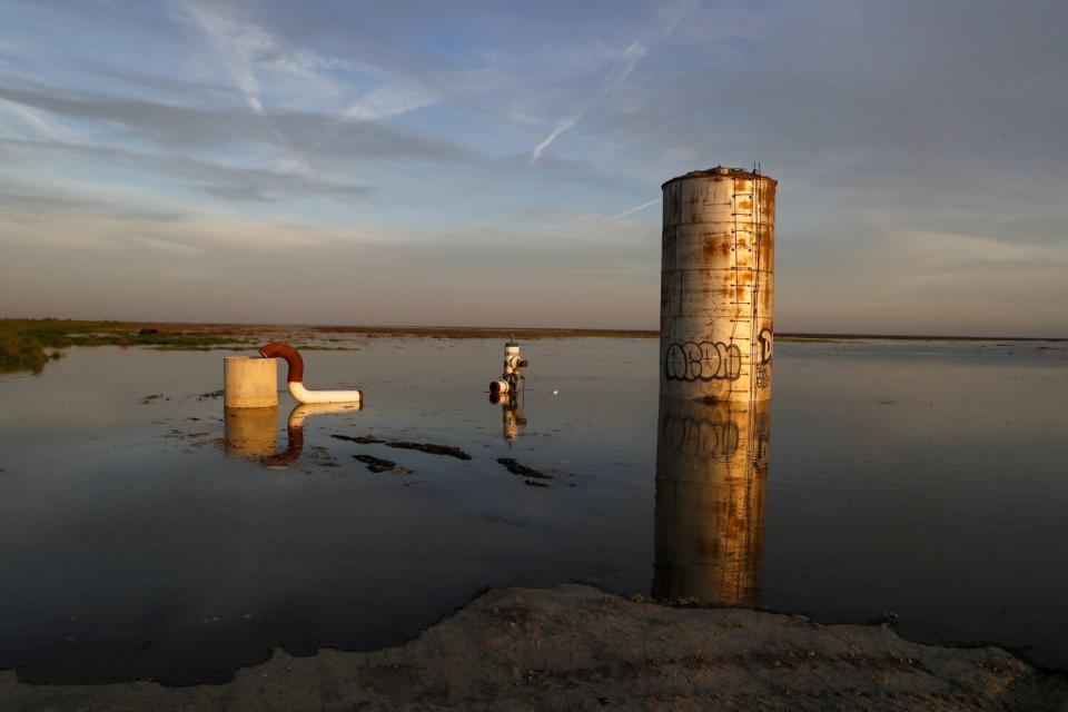 Tulare Lake continues to rise along its Northern border.