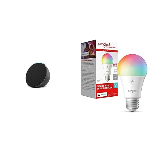 Echo Pop | Charcoal with Free Sengled Smart Color Bulb