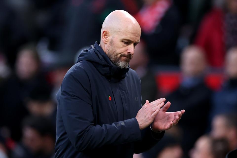 Ten Hag will be suspended from his side’s next match (Getty Images)