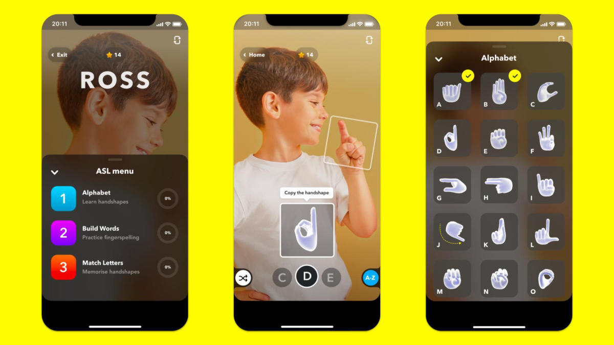 Snapchat's latest lens helps you learn the American Sign Language alphabet - engadget.com