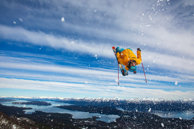 Off a cornice at Cerro Bayo. If Owen Leeper took this hit any deeper he may have landed back in Bariloche.<p>Photo: Ryan Salm</p>