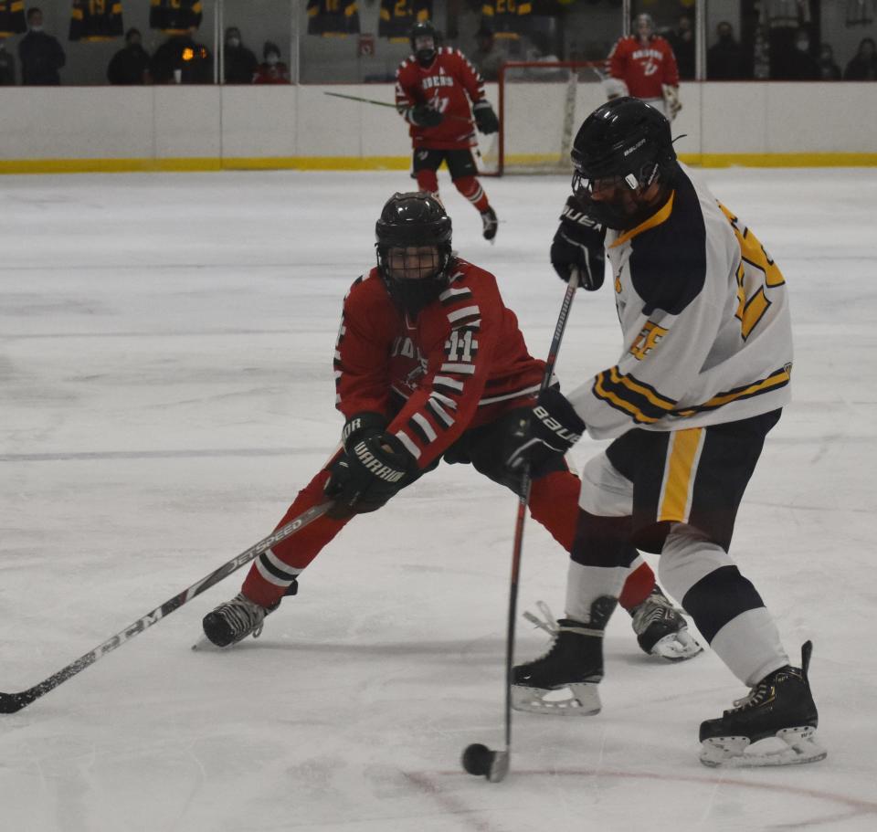 The Mohawk Valley Jugglers take on Fulton in a boys hockey game Wednesday, Dec. 1, 2021 at Kennedy Arena in Rome. The game ended in a 3-3 tie.