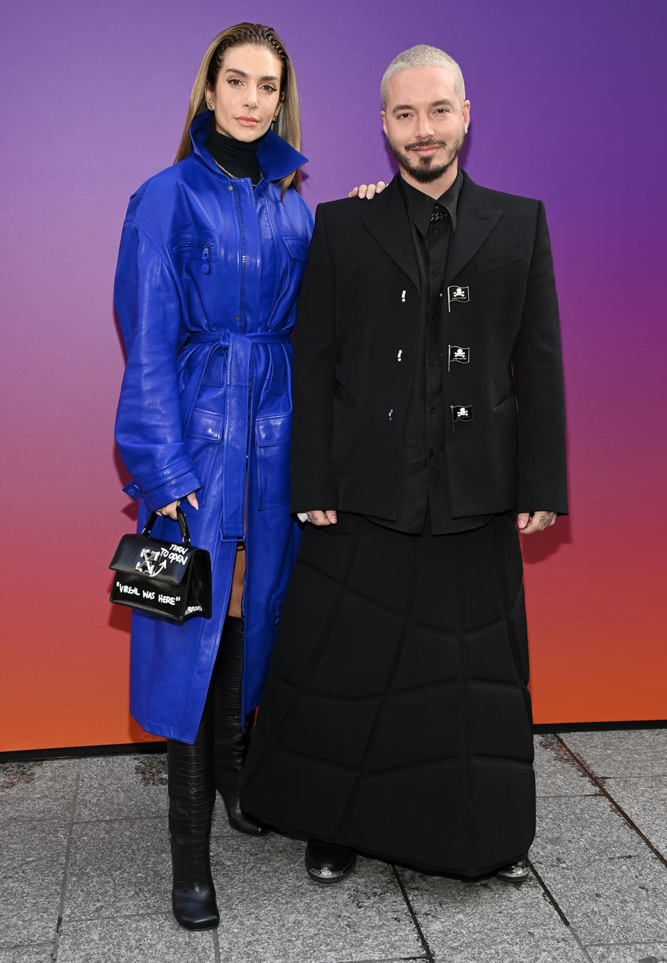 <p>Valentina Ferrer and J. Balvin are dripped in Louis Vuitton at the Louis Vuitton Fall Winter 2022/2023 show, as part of Paris Fashion Week, on Jan. 20.</p>