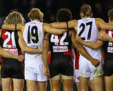 Saints and Bombers players unite.