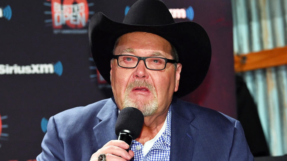 Jim Ross signed a three-year contract to commentate for the AEW wrestling company in April 2019. (Photo by Slaven Vlasic/Getty Images for SiriusXM)