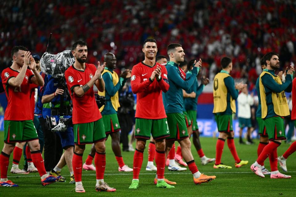 Cristiano Ronaldo at full-time (AFP via Getty Images)