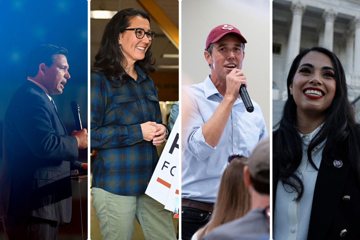 Florida Gov. Ron DeSantis; Rep. Mary Peltola; Texas Democratic gubernatorial candidate Beto O'Rourke; Rep. Mayra Flores