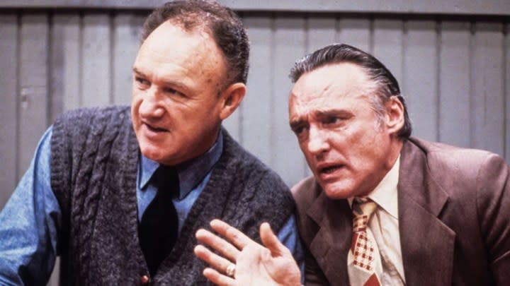 Gene Hackman and Dennis Hopper in Hoosiers.