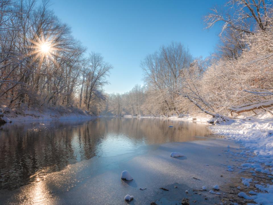 Winter landscape in Pennsylvania.