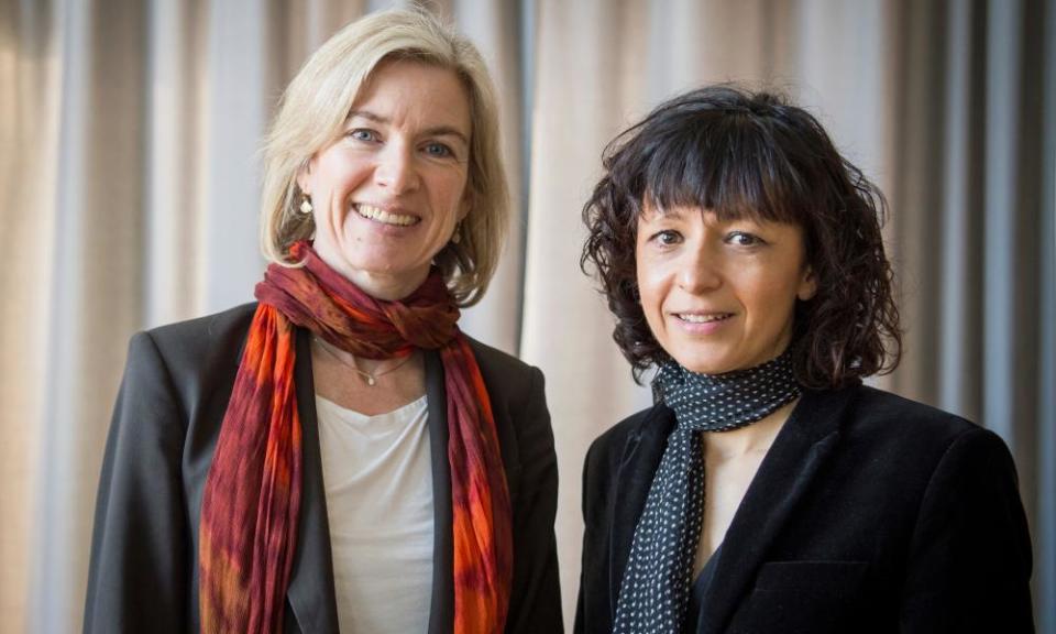 American biochemist Jennifer Doudna, left, and French microbiologist Emmanuelle Charpentier, who won the 2020 Nobel prize for chemistry for developing a method of genome editing likened to ‘molecular scissors’.