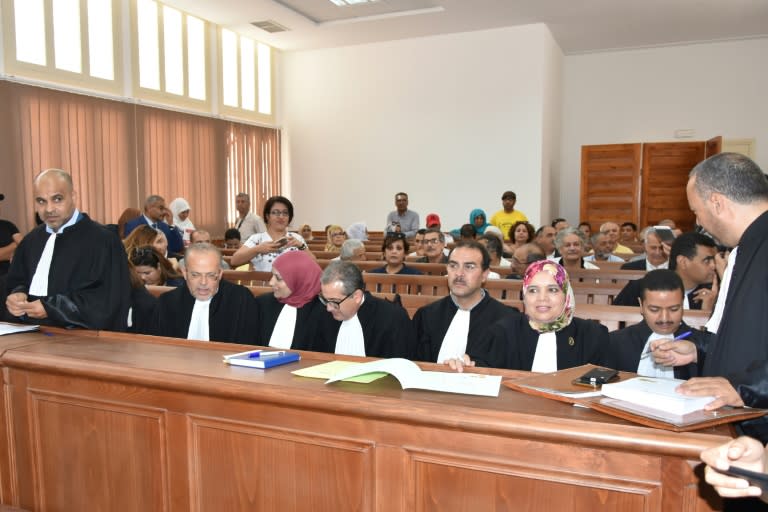 A court in Gabes, southern Tunisia, at the opening on May 29, 2018 of the trial for the 1991 murder and torture of opposition Islamist, Kamal Matmati