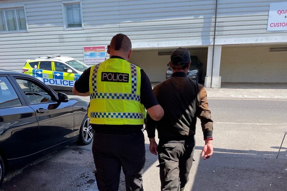 Arrests were also made at a Poole car wash that was found to be employing illegal workers. <i>(Image: Poole Police)</i>