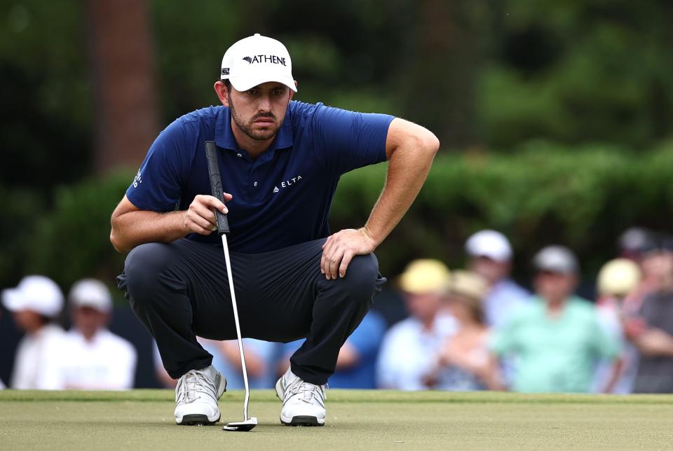 PINEHURST, NORTH CAROLINA - JUNE 13: Patrick Cantlay of the United States lines up a putt on the ninth green during the first round of the 124th U.S. Open at Pinehurst Resort on June 13, 2024 in Pinehurst, North Carolina. (Photo by Jared C. Tilton/Getty Images)