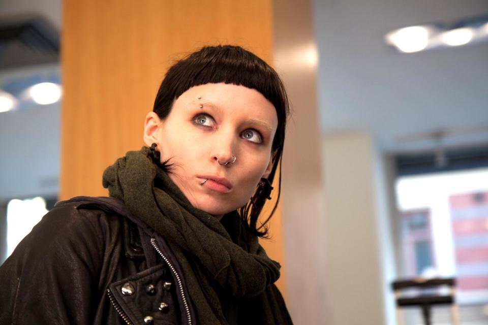 rooney mara as lisbeth salander, the girl with the dragon tattoo