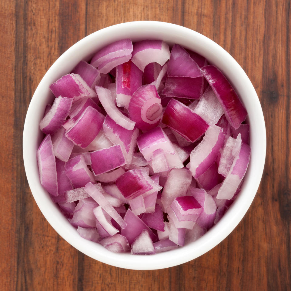 chopped red onions