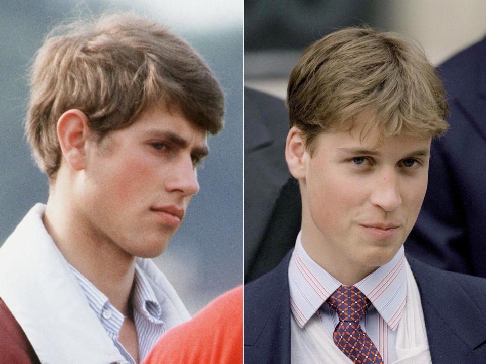 So handsome! On the left, Edward in 1982; on the right, his nephew William in 1999.