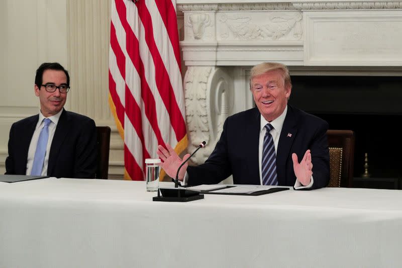 U.S. President Trump meets with Republican members of Congress at the White House in Washington