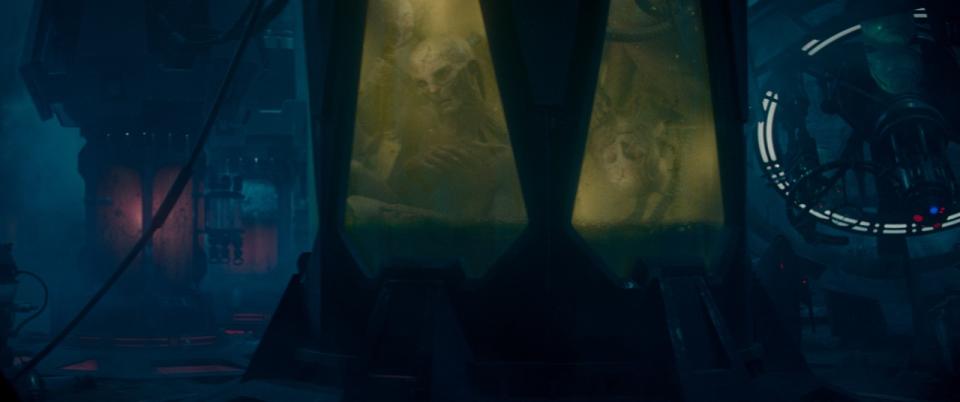 Vats of Snoke bodies in yellow liquid from The Rise of Skywalker