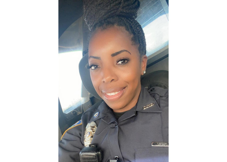 This photo provided by Michael Stewart shows Myiesha Stewart, his daughter. Myiesha Stewart, a police officer in Greenville, Miss., was shot to death on duty in Greenville on Tuesday, Oct. 11, 2022. (Michael Stewart via AP)