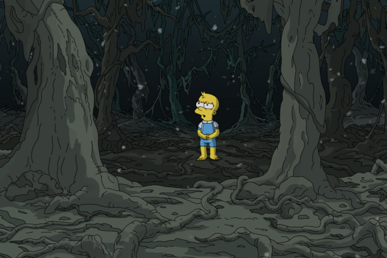 Lisa Simpson as Stranger Things' Eleven in 'Treehouse of Horror XXX', the 666th episode in The Simpsons: Hulu / Fox