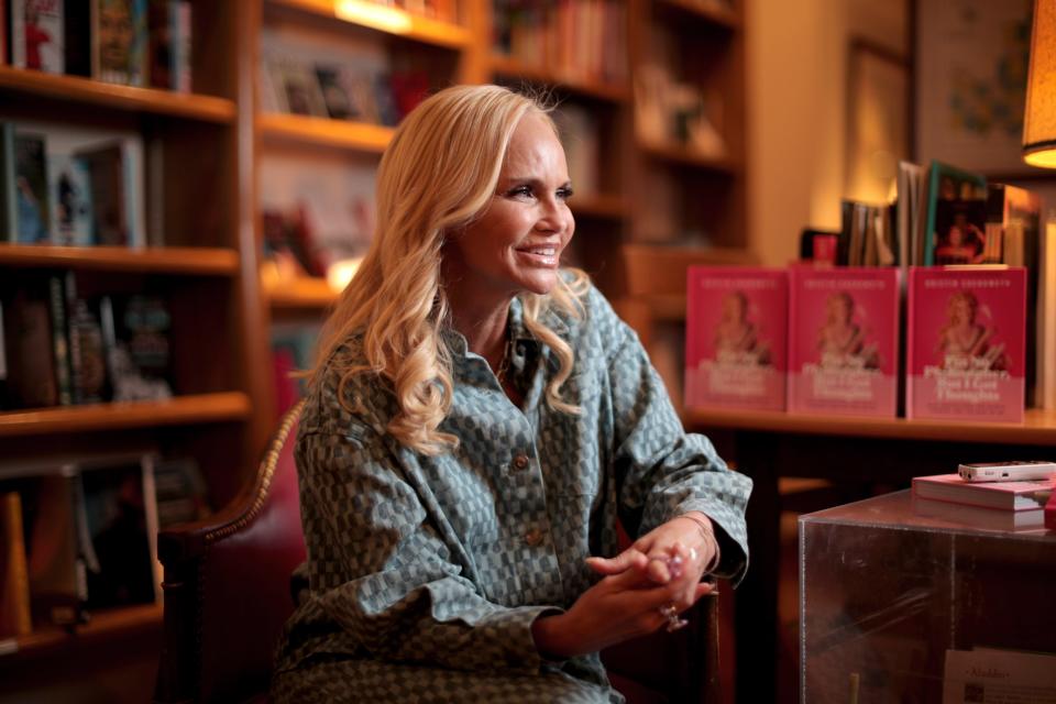 Kristin Chenoweth is interviewed before a March 6 book signing for her new book inside Full Circle Bookstore in Oklahoma City.