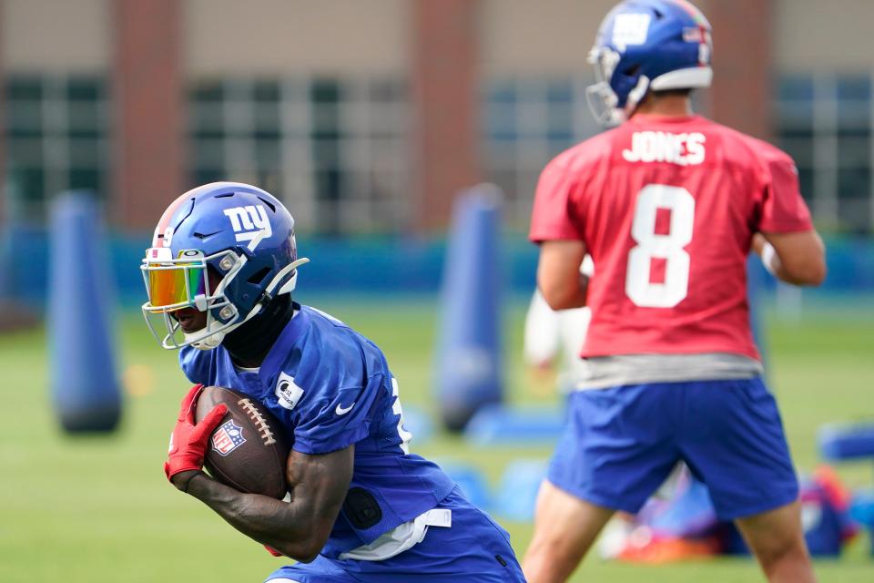 New York Giants wide receiver Kadarius Toney could be a pass catcher available in trades at some point this season.