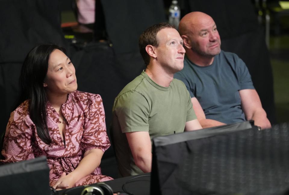 Priscilla Chan and Mark Zuckerberg at a UFC Fight Night event back in October 1, 2022.