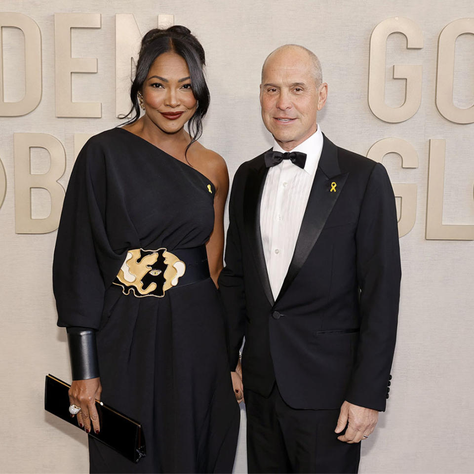 Tracy Robbins and Brian Robbins attend the 81st Annual Golden Globe Awards at The Beverly Hilton on January 07, 2024 in Beverly Hills, California.