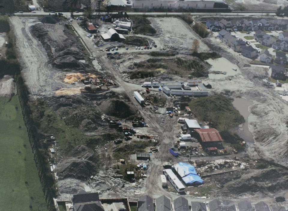 An aerial view of the Pickton farm in Port Coquitlam, B.C. taken by police during their investigation in 2002. Advocates for alleged victims of B.C. serial killer Robert Pickton say they remain focused on getting justice for the women, as Pickton lies in a Quebec hospital in a coma after being attacked in prison.