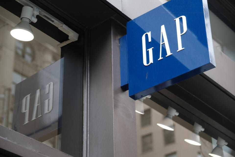 NEW YORK, NEW YORK - OCTOBER 25: A Gap store stands in Manhattan on October 25, 2022 in New York City. Gap Inc. has reportedly joined the sporting goods brand Adidas in terminating its partnership with artist Kayne West, also known as Ye, following a series of antisemitic comments made by the rapper. (Photo by Spencer Platt/Getty Images)