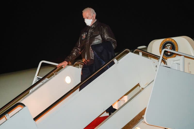 U.S. President Biden arrives at Hagerstown, Maryland