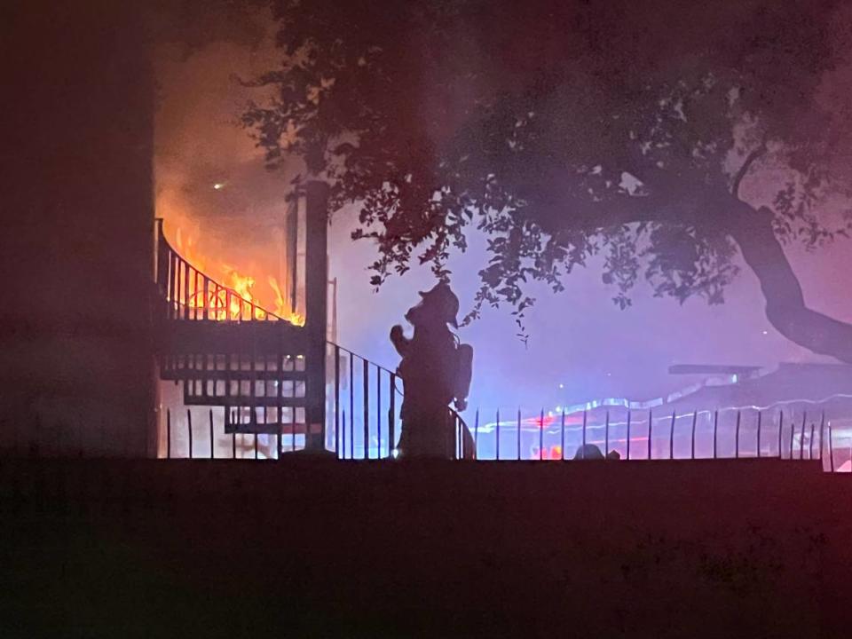 Crews with the Fresno Fire Department responded to an apartment fire near Fresno State on Thursday, June 8, 2023.