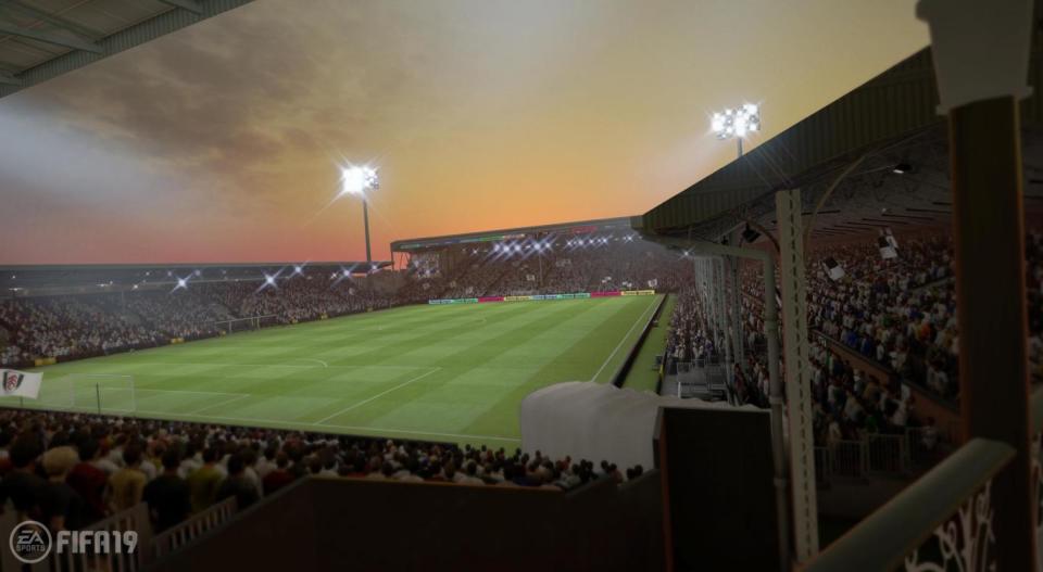 Fulham's Craven Cottage stadium on Fifa 19 (EA Sports)