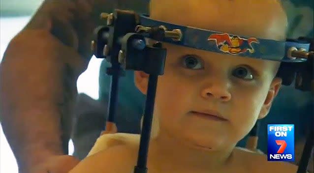 Jaxon Taylor has already taken great strides toward recovery. Photo: 7 News